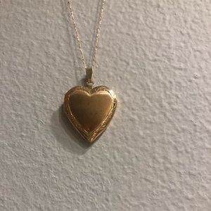 Gold necklace locket